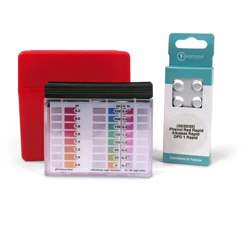 SET> Pooltester ''PRO+'' Alkalinität, Chlor, Brom/pH + Refill pH Analyse Test