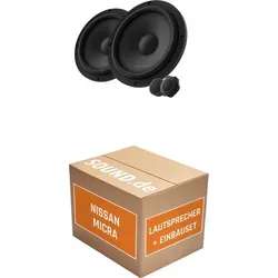 Harman Kardon FLOW 601CFS Einbaupaket für Nissan Micra K12 - Komplettset für den Lautsprecherwechsel im Nissan Micra (2003-2010) mit 2x 16cm Tief-Mitteltönern, 360W MAX. Inklusive Adapterstecker und Ringen für einfache Installation.