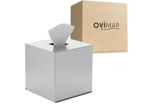 ovimar Papiertuchbox aus Edelstahl - Elegante Taschentücherbox aus silbernem Edelstahl, die Deinem Badezimmer modernen Flair verleiht und gleichzeitig für Ordnung sorgt.