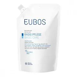 EUBOS BASIS PFLEGE HAUTBALSAM NACHFÜLLBEUTEL 400 ml - Medizinische Körperpflege - Hautbalsam zur intensiven Feuchtigkeitspflege, ideal für trockene und empfindliche Haut.