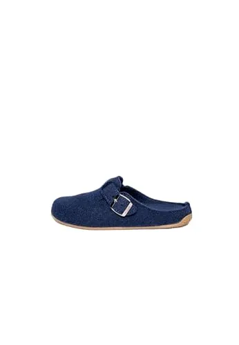 Living Kitzbühel Filz Hausschuh 36 EU Nachtblau - Hausschuhe mit herausnehmbarem Fußbett und rutschhemmender Naturkautschuksohle, ideal für gemütliche Abende zu Hause.