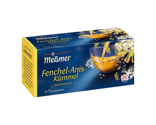 Meßmer Tee, Meßmer Teegetränk Fenchel Anis und Kümmel Kräutertee 50g 4er Pack