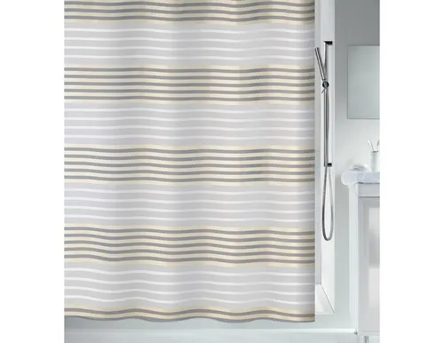 spirella Duschvorhang VERSILIA Breite 120 cm, Textil-Duschvorhang, 100% Polyester, wasserabweisend, Anti-Schimmel-Effekt, waschbar 30°, Made in Europe, Farbe champagne, mit besonderem Metallic Effekt, Größe 120 x 200 cm