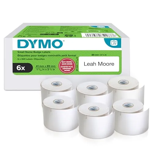 DYMO LabelWriter Etiketten für kleine Namensschilder | 41 mm x 89 mm