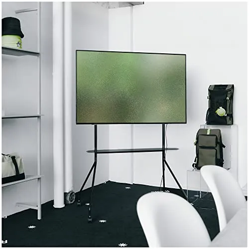 Pedestal Moon PRO TV Ständer Rollbar für 40-75 Zoll Bildschirm - TV-Halterungen mit flexiblem und modernem Design, ideal für Konferenzräume und Messen. Mobiler Ständer mit Rollen, passend für gängige Flachbildschirme.