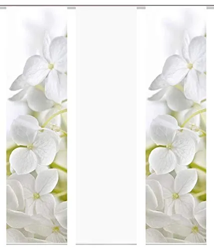 wohnfuehlidee 3er-Set Flächenvorhang | Deko Blickdicht | Padua | Höhe 245 cm | 2X Dessin /1x Uni transparent