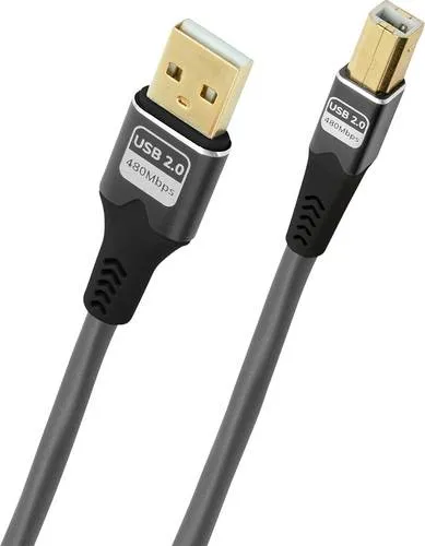 OEHLBACH USB Pulse AB - USB Typ A auf Typ B Kabel, 5 m - USB-Kabel mit 480 Mbps Datenrate, effektiver 2-fach Schirmung und robustem TPE-Mantel für sichere Verbindungen zu Druckern und Mischpulten.