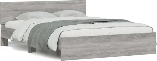 Bettgestell Grau Sonoma 140x200 cm mit Kopfteil