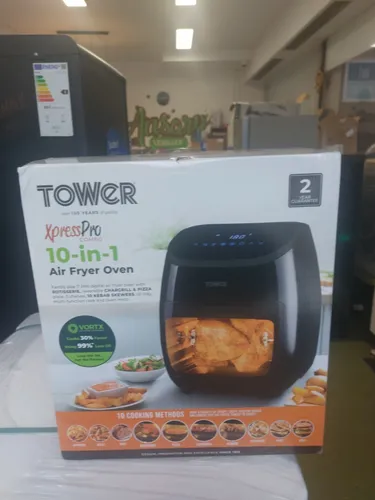Tower T17076 Xpress Pro Combo 10-in-1 Heißluftfritteuse - Heißluftfritteusen mit VORTX-Technologie für schnelles und gesundes Kochen - 11 l Kapazität, 2000W, ideal für vielfältige Gerichte ohne Fett.