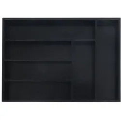 Relaxdays Besteckkasten Bambus Schwarz