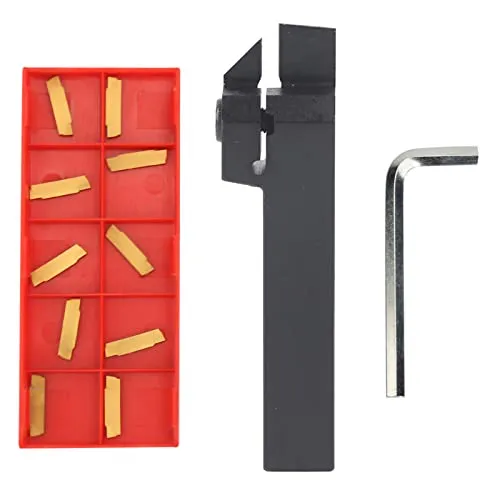 Fafeicy CNC Drehwerkzeughalter MGEHR1616-2 100mm mit 10 Stück MGMN200-G Einsätzen und Schraubenschlüssel für Halbfinish und Finishing