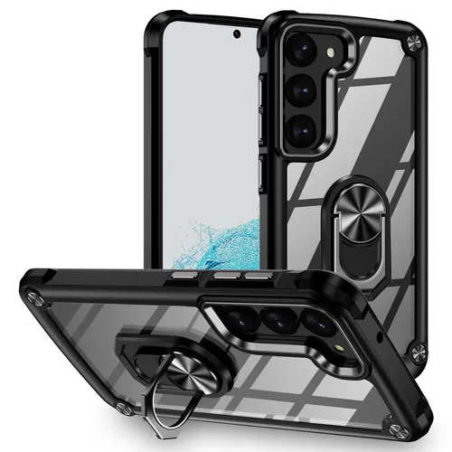 Handyhülle für Samsung Galaxy S23 Hülle Case Cover Transparent High Tech Schwarz