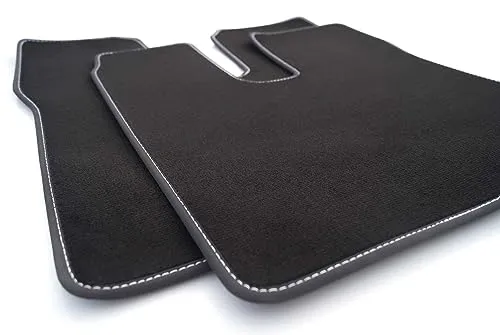 LKW Fußmatten MAN TGS ab 2007- & Facelift 2021- Velours Matten (Ziernaht Weiß) Original Qualität Autoteppich Fahrerkabine Fahrer+Beifahrer