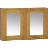 vidaXL Spiegelschrank 60x10x40 cm aus massivem Teakholz - Spiegelschränke aus massivem Teakholz, robust und langlebig. Mit 2 Glasspiegeln und zusätzlichem Stauraum für eine stilvolle Badorganisation.