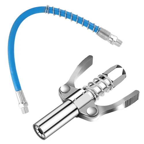 UKOFEW Fettpresse Mundstück,Doppelgriff G Coupler für Fettpresse mit 30cm Schlauch,Doppelgriff Fettpresse Kupplung Passend für Standard M6/M8/M10/M12/M14