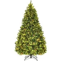 Costway LED Weihnachtsbaum 210 cm mit Klappsystem