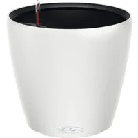 Lechuza CLASSICO Color LS 21 Übertopf weiß - Garten-Zubehör mit intelligentem Erdbewässerungssystem und 0,8 Liter Wasserspeicher, ideal für pflegeleichte Pflanzen. Bruchsicher und UV-beständig!