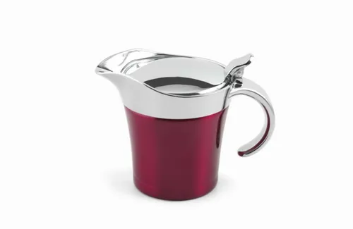 Weis Thermo Sauciere dunkelrot aus Edelstahl - Thermobehälter mit 0,5L Volumen, hält Saucen dank Doppelwand und Deckel lange warm – ideal für Gastronomie und Zuhause.