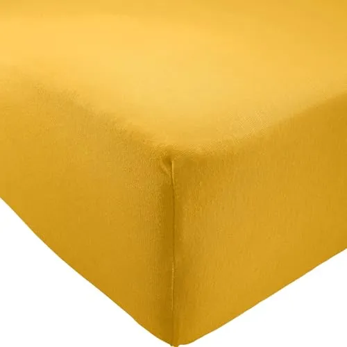 REDBEST Spannbettlaken Pittsburgh Single-Jersey Gold Größe 180x200 cm - 200x200 cm