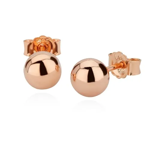 NKlaus Paar 6mm Kugel Ohrstecker aus 585 Rotgold von NKlaus