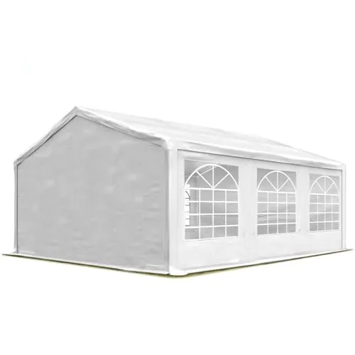 TOOLPORT Partyzelt 3x6 m Pavillon Starke PVC 600 N Plane wasserdicht und schneller Aufbau