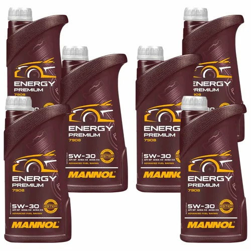 6x1 Liter MANNOL Energy Premium 5W-30 Motoröl API SN/CH-4 ACEA C2 C3 GM dexos2