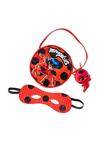 Rubies Marienkäfer-Masken-Set für Mädchen, Mini-Tasche und Augenmaske, offizielle Miraculous Ladybug für Karneval, Halloween, Geburtstag und Weihnachten
