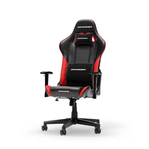 DXRacer Gaming-Stuhl PRINCE L F24 - Ergonomischer Bürostuhl für Gaming mit hochwertiger Kaltschaumpolsterung und Kunstleder-Bezug, ideal für lange Sessions. Maximale Belastung 150 kg, empfohlen für Körpergrößen bis 185 cm.
