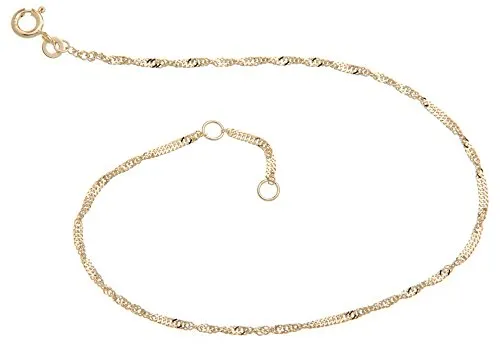 Silberketten Store Fußkette Singapur - 1,4mm Breite - Länge wählbar 23-30cm - echt 333 Gold