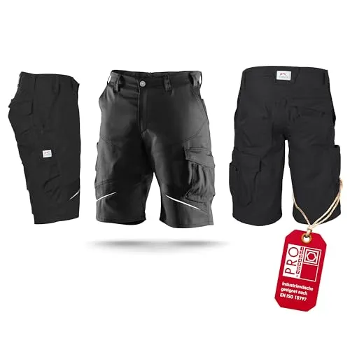 Kübler Kurze Hose Bermuda Activiq 2450 Gr. 52 - Hochwertige Arbeitskleidung in Schwarz, ideal für Herren. Bequem und strapazierfähig dank Baumwolle und Polyester – perfekt für aktive Arbeitstage.