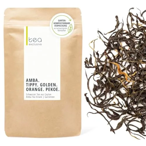 Amba Tippy Golden Orange Pekoe | Schwarzer Tee lose | 100g Beutel - Erlebe die exquisite Rarität aus Sri Lanka: limitierter Ceylon Schwarztee mit fruchtigen Noten und klarer Struktur. Handgerollte Blätter mit goldenen Spitzen für höchsten Genuss. Perfekt für Teeliebhaber!