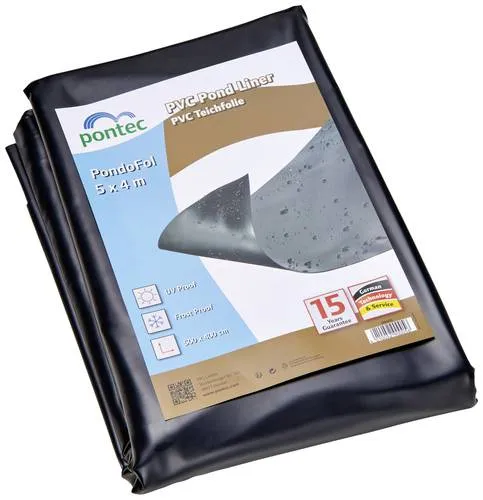 Pontec Teichfolie - schwarze Folienzuschnitte 0,5 mm 5 x 4 m, langlebig und flexibel für naturnahe Gartenteiche und Bachläufe