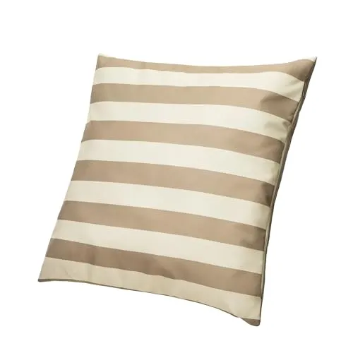 HOBBYGARDEN Deko Kissen Kissenbezug 50x50 - Outdoor Kissen Wetterfest Sofakissen Dekokissen Gartenkissen - Flauschig Sofakissen Dekokissen für Sofa Schlafzimmer - Beige gestreift