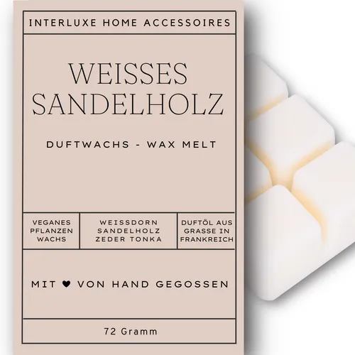 Interluxe Duftmelt Weißes Sandelholz Duftwachs Raumduft Wachsmelt Wax Melt