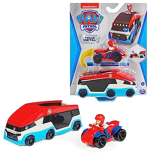 PAW PATROL True Metal Team Fahrzeuge 2er Set mit Paw Patroller und Ryder im Quad, Maßstab 1:55, Spielzeug für Kinder ab 3 Jahren