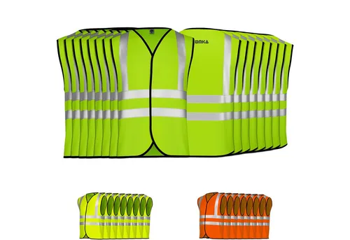 OMKA Warnweste OKWW001 8er-Pack (Spar-Set, 8er-Pack) 8x Warnweste Sicherheitsweste Auto Sicherheitswarnweste Pannenweste