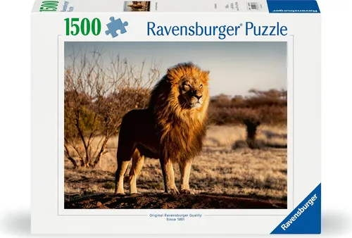 Ravensburger Der Löwe. Der König der Tiere - 1500 Teile Puzzle - Fasziniertes 1500 Teile Puzzle mit majestätischem Löwenmotiv, ideal für Puzzler und Naturfreunde. Perfekt für entspannende Stunden!