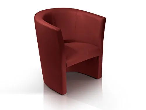 moebel-eins Charly Cocktailsessel Polstersessel Sessel Polsterstuhl Stuhl in Bordeaux rot, Bordeaux rot
