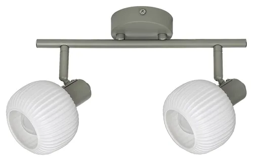 Rabalux 3967 Deckenstrahler Soraya mit 2 Spots, E14, grün-weiß, 32cm - Skandinavischer Deckenstrahler Soraya mit 2 dimmbaren E14 Spots. Ideal für gemütliche Atmosphäre in Wohnzimmer, Schlafzimmer oder Küche. Maße: 32cm Breite, 18cm Höhe, ohne Leuchtmittel.