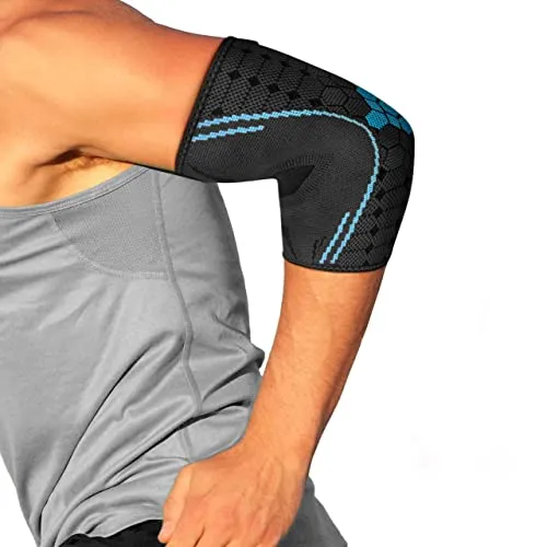 bonmedico Professional Ellenbogen Bandage Kusano für Damen & Herren – Ellbogen Bandage für Links/Rechts - Stützt Gelenk und Muskeln - Wellness Weihnachtsgeschenke - 1 Stück, Grau, XL