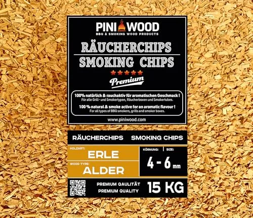 PINI Räucherchips Erle 15 Kg – 100% Natur ohne Rinde von PINI