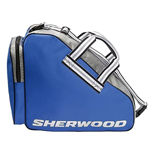 SHERWOOD - Skatebag Code Series I Schlittschuhtasche mit Henkeln I Eishockey-Bag mit Reisverschluss & praktischen Fächern I inkl. verstellbarem Trageriemen I Tasche für Eishockeyschlittschuhe I blau