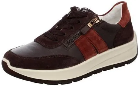 ara Damen New York Sneaker, Amarone, Terra, 39 EU Weit - Damen-Sneaker mit flexiblem Obermaterial in Veloursleder-Optik, herausnehmbarer High-Soft Innensohle und optimaler Traktion für höchsten Komfort und Unterstützung.