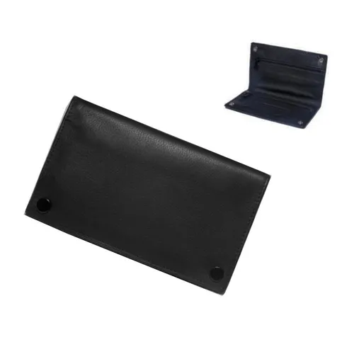 Angelo Tabakbeutel / Drehtasche Leder, Schwarz für Tabak und Zubehör