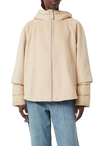 comma casual identity Wolljacke braun S - Funktionsjacke aus 68% Polyester und 32% Wolle, ideal für kühle Tage, pflegeleicht und modisch.