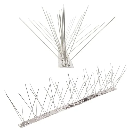 Meter (2 x 0,5m) Taubenspikes 5-reihig auf V2A-Flexleiste - hochwertige Lösung für Vogelabwehr Taubenabwehr Edelstahl Spikes 1
