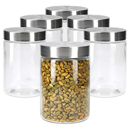6er Set Bera Vorratsglas 1.2L - Vorratsgläser-Set mit 6 hochwertigen Glasdosen (1.2L), ideal für die stilvolle Aufbewahrung von Lebensmitteln und Zutaten, hygienisch und umweltfreundlich.