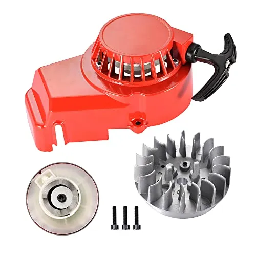 GOOFIT Rote Legierung Ziehen Start Rückschlag Starter mit 18 Fin Schwungrad Ersatz für 2 Stroke 43cc 47cc 49cc ATV Mini Dirt Bike Scooter Brush Cutter Water pump