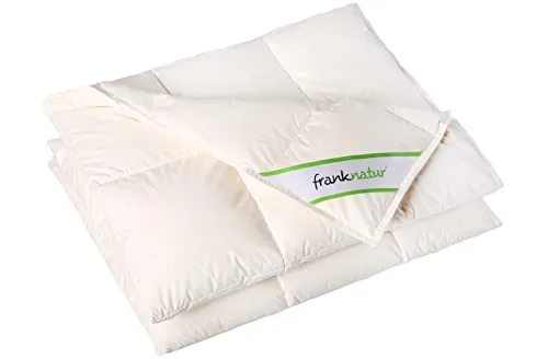 franknatur Daunenbettdecke - Leichte Bio Daunendecke für ganzjährige Nutzung - Bettdecken aus 90% Daunen und 10% Federn, Bezug aus 100% Baumwolle kbA, ideal für Hausstauballergiker, milbendicht und GOTS zertifiziert für nachhaltigen Schlafkomfort.