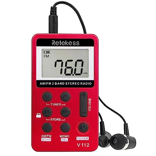Retekess V112 Mini Radio – Tragbares Taschenradio mit FM/AM und Schlaftimer